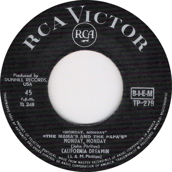 The Mamas & The Papas - Monday, Monday / California Dreamin' / Hey Girl / Spanish Harlem | RCA Victor (TP-279) - 3