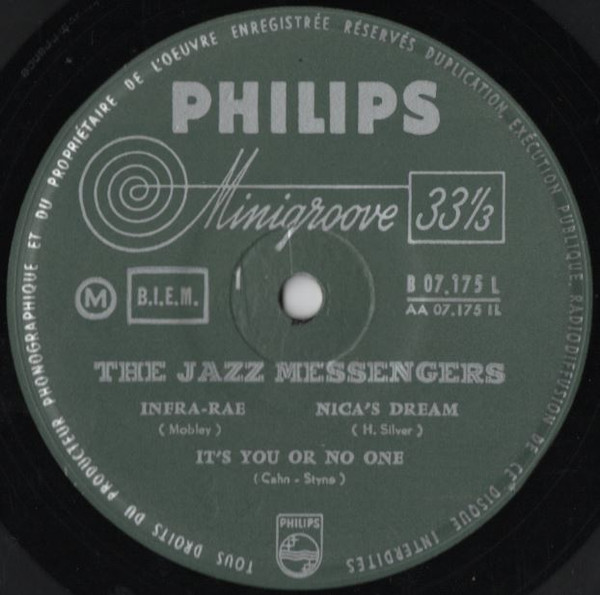 Art Blakey & The Jazz Messengers - The Jazz Messengers | Philips (B 07.175 L) - 3