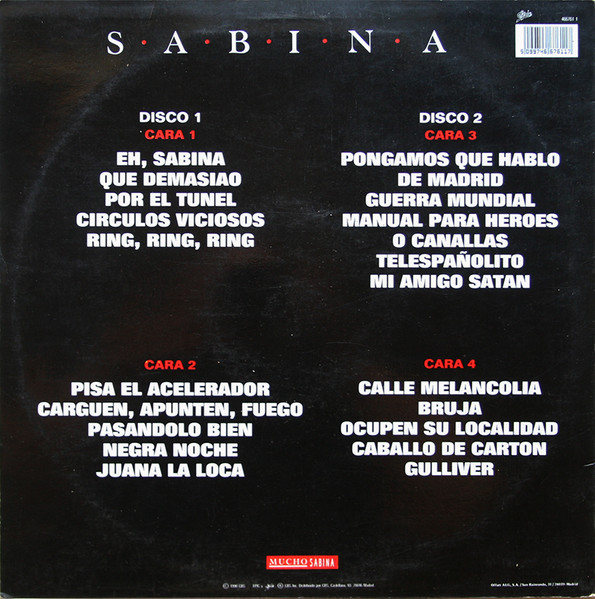 Joaquín Sabina - Mucho Sabina | Epic (EPC 466761 1) - 2