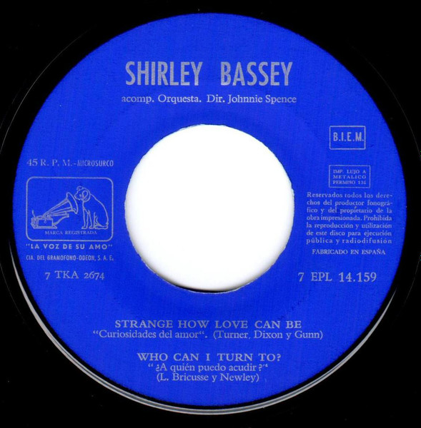 Shirley Bassey - Goldfinger | La Voz De Su Amo (7EPL 14.159) - 4
