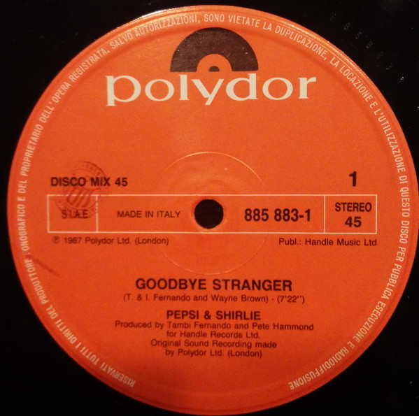 Pepsi & Shirlie - Goodbye Stranger | Polydor (885 883-1) - 2 Pepsi & Shirlie - Goodbye Stranger | Polydor (885 883-1) - 2