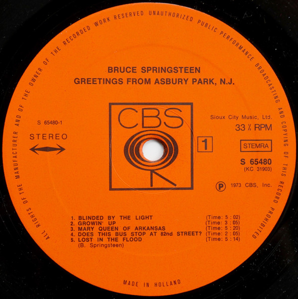 Bruce Springsteen - Greetings From Asbury Park N.J. | CBS (CBS S 65480) - 2