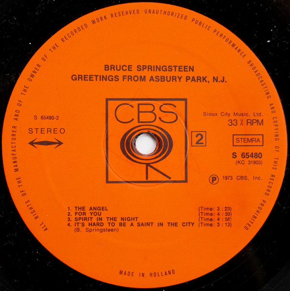 Bruce Springsteen - Greetings From Asbury Park N.J. | CBS (CBS S 65480) - 3