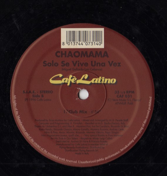 Chaomama - Solo Se Vive Una Vez | Café Latino (CAF 031) - 2