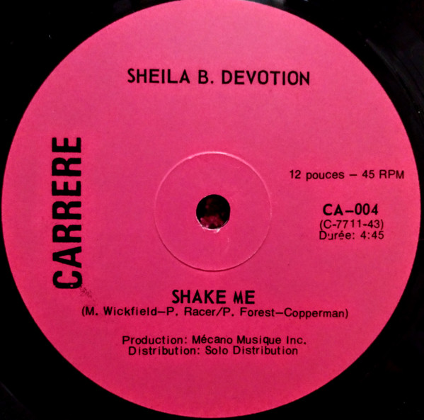 Sheila & B. Devotion - Singin In The Rain / Shake Me | Carrere (CA-004) - 4