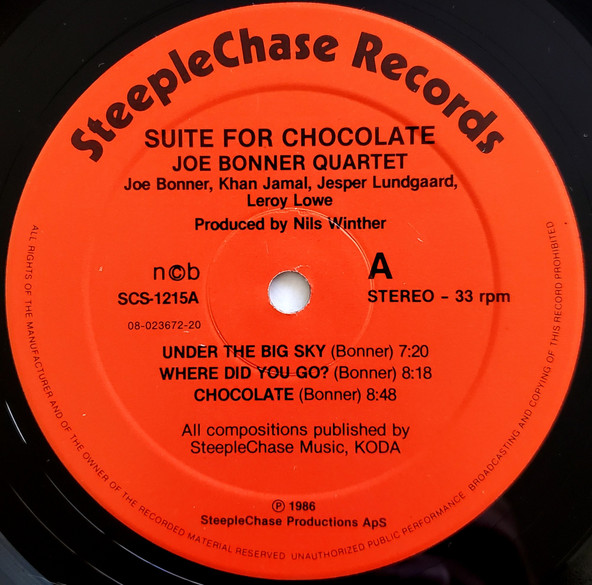 Joe Bonner Quartet - Suite For Chocolate | Steeplechase (SCS 1215) - 3