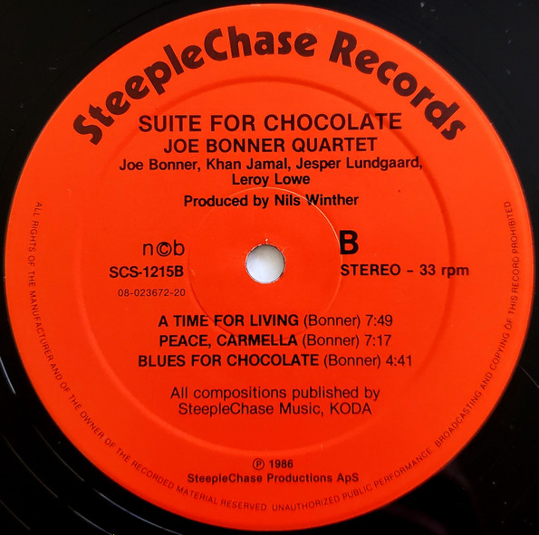 Joe Bonner Quartet - Suite For Chocolate | Steeplechase (SCS 1215) - 4