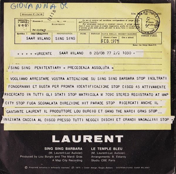 Michel Laurent - Sing Sing Barbara | Joker (M 7090) - 2