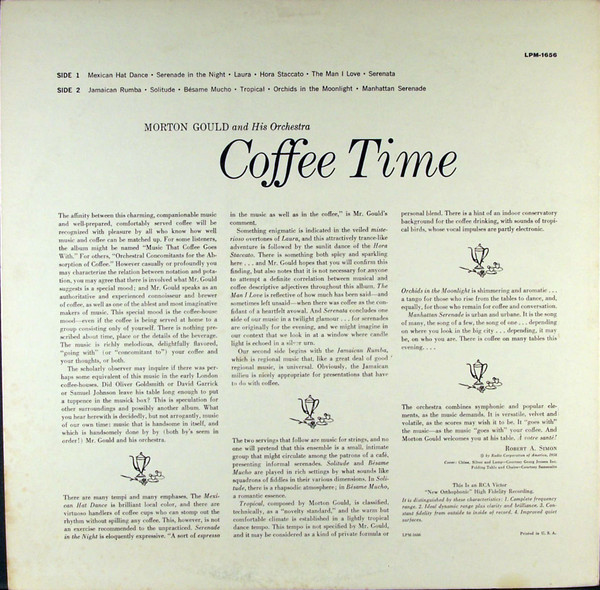 Morton Gould And His Orchestra - Coffee Time | RCA Victor (LPM-1656) - 2 Morton Gould And His Orchestra - Coffee Time | RCA Victor (LPM-1656) - 2