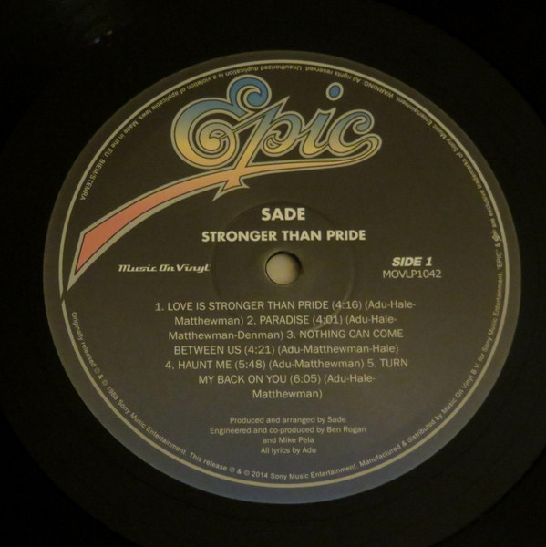 Sade - Stronger Than Pride | Music On Vinyl (MOVLP1042) - 3 Sade - Stronger Than Pride | Music On Vinyl (MOVLP1042) - 3