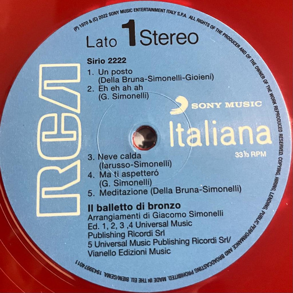 Il Balletto Di Bronzo - Sirio 2222 | RCA Italiana (19439974011) - 2 Il Balletto Di Bronzo - Sirio 2222 | RCA Italiana (19439974011) - 2