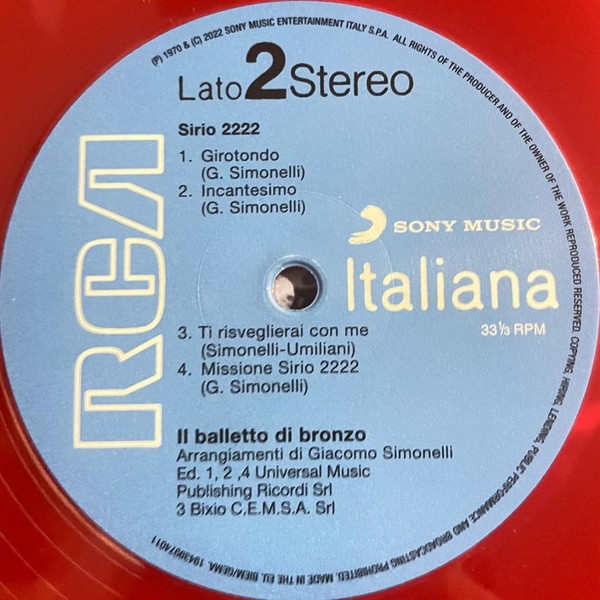 Il Balletto Di Bronzo - Sirio 2222 | RCA Italiana (19439974011) - 3 Il Balletto Di Bronzo - Sirio 2222 | RCA Italiana (19439974011) - 3