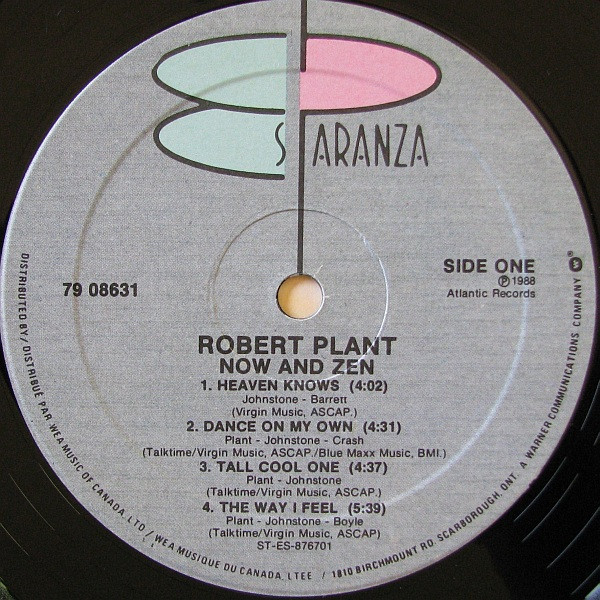 Robert Plant - Now And Zen | Es Paranza Records (79 08631) - 3