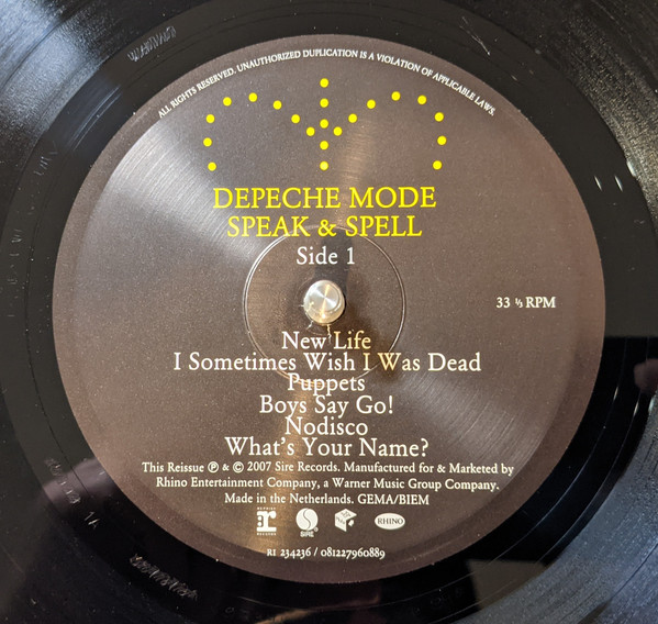 Depeche Mode - Speak & Spell | Reprise Records (R1-234236) - 4