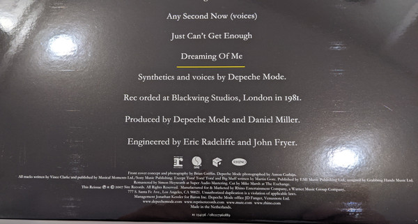 Depeche Mode - Speak & Spell | Reprise Records (R1-234236) - 3