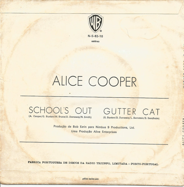 Alice Cooper - School's Out | Warner Bros. Records (N-S-63-18) - 2