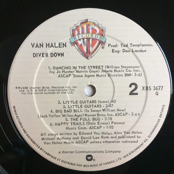 Van Halen - Diver Down | Warner Bros. Records (XBS 3677) - 2 Van Halen - Diver Down | Warner Bros. Records (XBS 3677) - 2