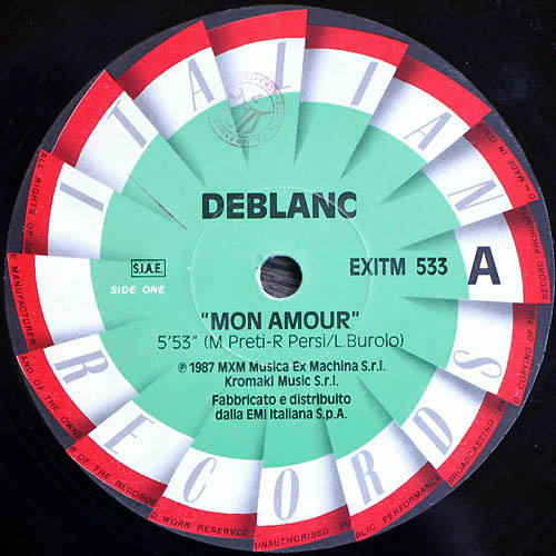 Deblanc - Mon Amour | Italian Records (EXIT M 533) - 3