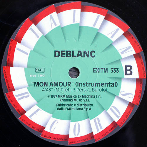 Deblanc - Mon Amour | Italian Records (EXIT M 533) - 4