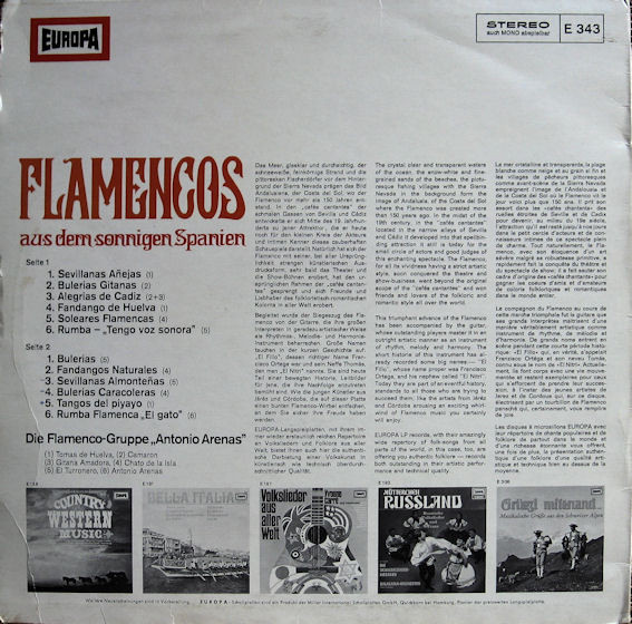 Grupo Flamenco De Antonio Arenas - Flamencos Aus Dem Sonnigen Spanien | Europa (E 343) - 2 Grupo Flamenco De Antonio Arenas - Flamencos Aus Dem Sonnigen Spanien | Europa (E 343) - 2