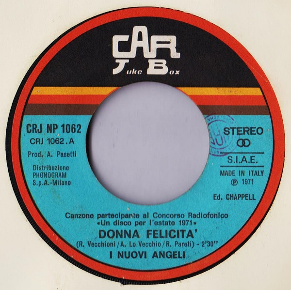 I Nuovi Angeli - Donna Felicità | Car Juke Box (CRJ-NP 1062) - 3 I Nuovi Angeli - Donna Felicità | Car Juke Box (CRJ-NP 1062) - 3