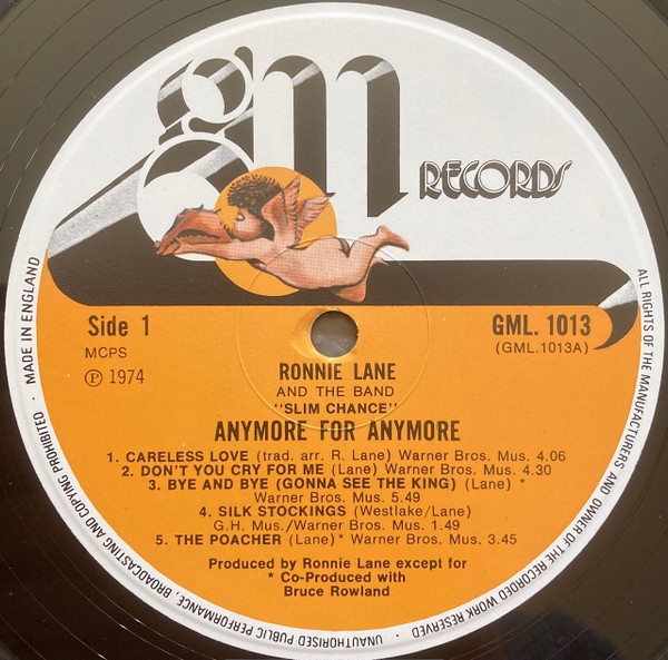 Ronnie Lane & Slim Chance - Anymore For Anymore | GM Records (GML 1013) - 3 Ronnie Lane & Slim Chance - Anymore For Anymore | GM Records (GML 1013) - 3