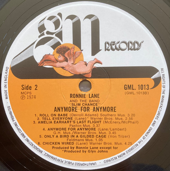Ronnie Lane & Slim Chance - Anymore For Anymore | GM Records (GML 1013) - 4 Ronnie Lane & Slim Chance - Anymore For Anymore | GM Records (GML 1013) - 4