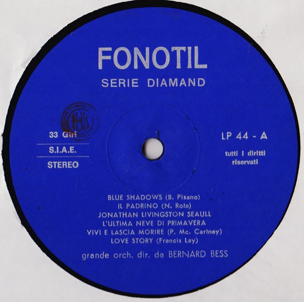 Grande Orchestra Bernard Bess E Coro - Blue Shadows | Fonotil (LP 44) - 3