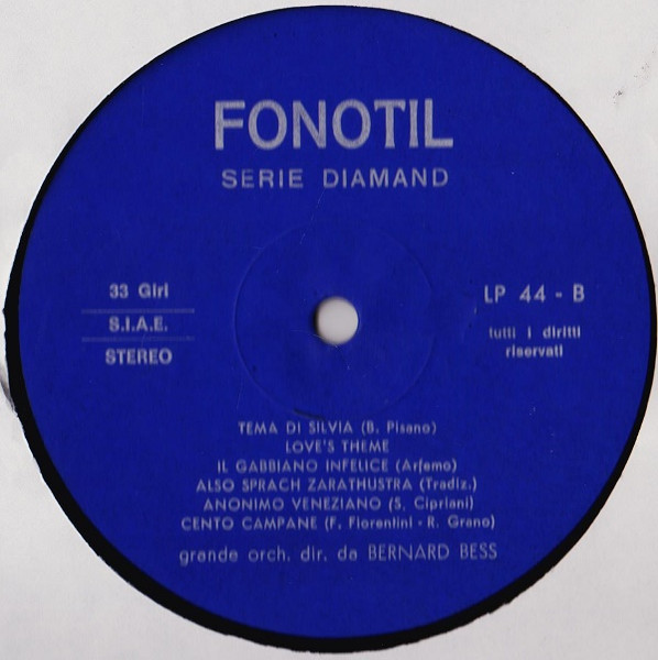 Grande Orchestra Bernard Bess E Coro - Blue Shadows | Fonotil (LP 44) - 4