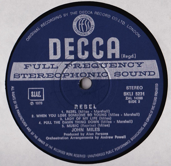 John Miles - Rebel | Decca (SKLI5231) - 2 John Miles - Rebel | Decca (SKLI5231) - 2