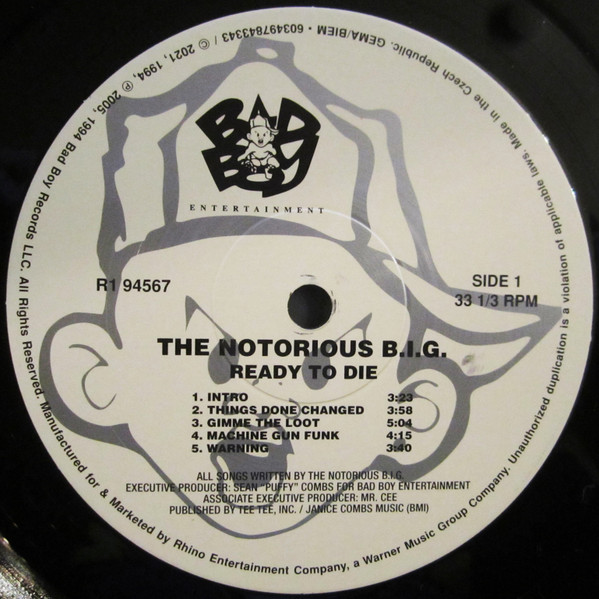 Notorious B.I.G. - Ready To Die | Bad Boy Entertainment (R1 94567) - 3