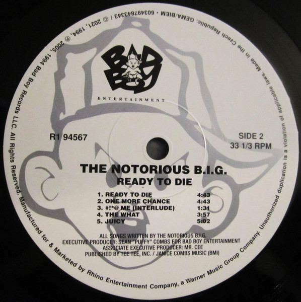 Notorious B.I.G. - Ready To Die | Bad Boy Entertainment (R1 94567) - 4