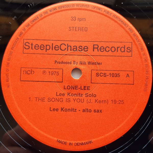 Lee Konitz - Lone-Lee | SteepleChase (SCS-1035) - 3 Lee Konitz - Lone-Lee | SteepleChase (SCS-1035) - 3