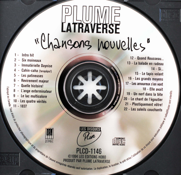 Plume Latraverse - "Chansons Nouvelles" [CD] | Les Disques Plinc (PLCD 1146) - 3