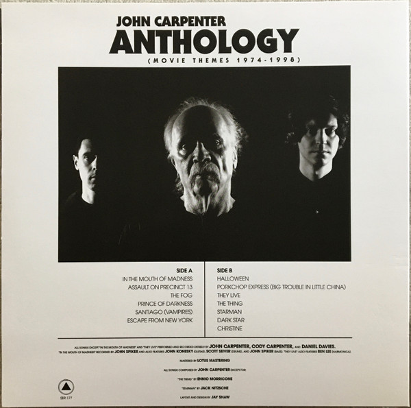 John Carpenter - Anthology (Movie Themes 1974–1998) | Sacred Bones Records (SBR-177) - 2