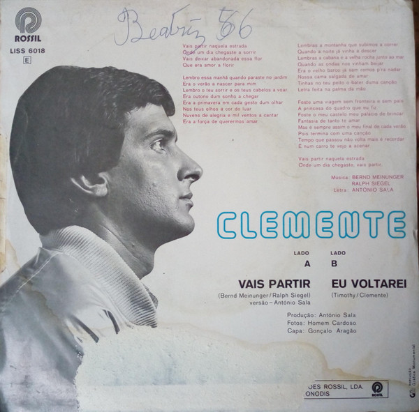 Clemente - Vais Partir | Lis (LISS 6018) - 2