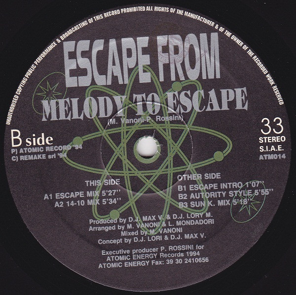 Escape From - Melody To Escape | Atomic Energy Records (ATM014)