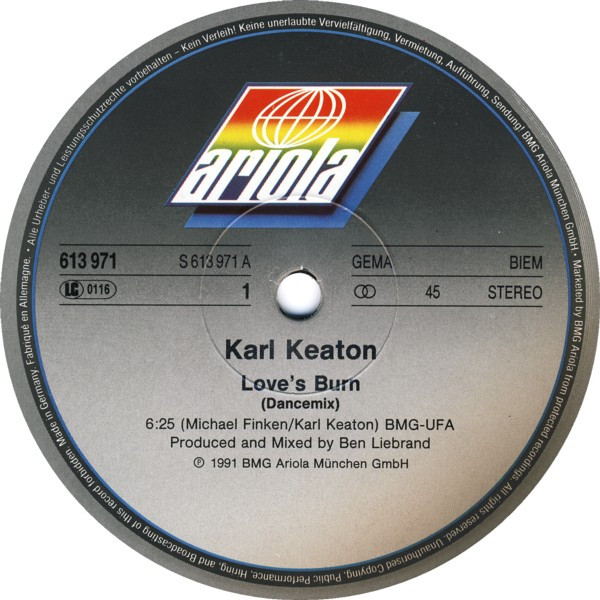 Karl Keaton - Love's Burn | Ariola (613 971) - 3