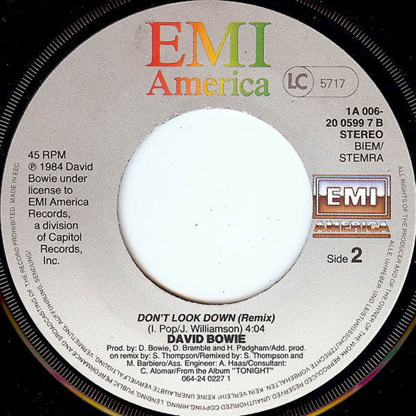 David Bowie - Loving The Alien (Re·Mixed Version) | EMI America (1A 006-20 0599 7) - 4 David Bowie - Loving The Alien (Re·Mixed Version) | EMI America (1A 006-20 0599 7) - 4