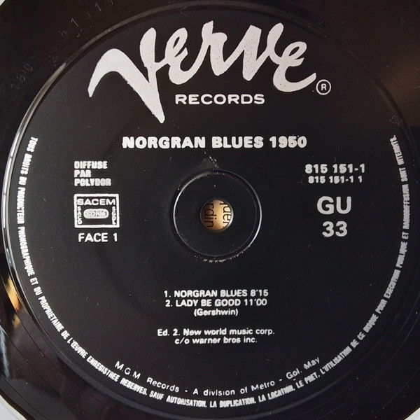 Flip Phillips - Lester Young - Buddy Rich - Jazz At The Philharmonic - Norgran Blues 1950 | Verve Records (815 151-1) - 2