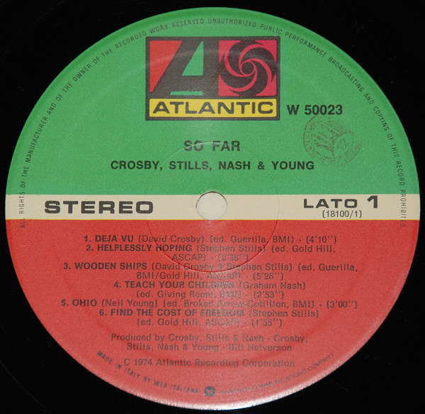 Crosby, Stills, Nash & Young - So Far | Atlantic (W 50023) - 3 Crosby, Stills, Nash & Young - So Far | Atlantic (W 50023) - 3