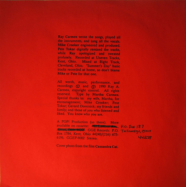 Ray Carmen - Radio Friendly | GGE Records (GGEP-9002) - 3