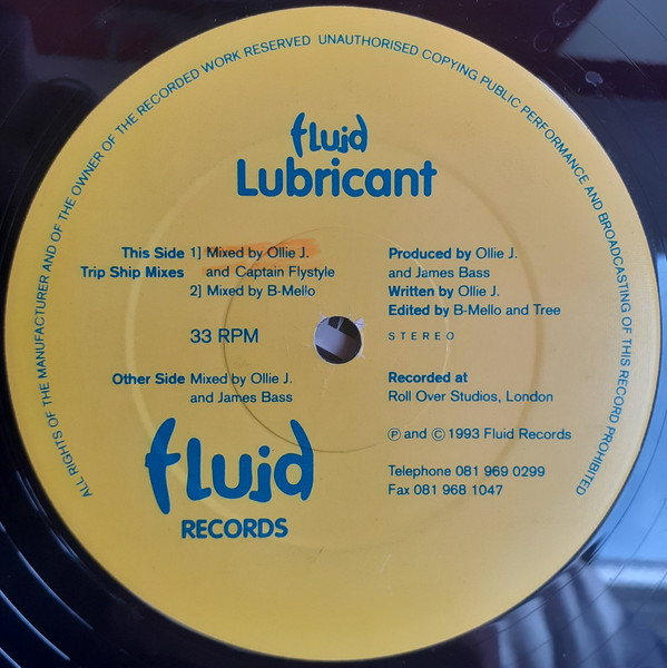 Ollie J - Lubricant | Fluid Records (FLUID 001) - main