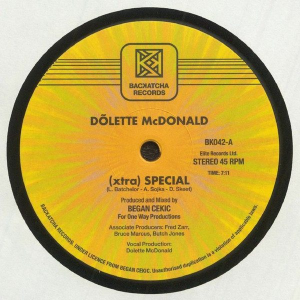 Dolette McDonald - (Xtra) Special | Backatcha Records (BK042) - main Dolette McDonald - (Xtra) Special | Backatcha Records (BK042) - main