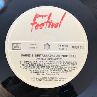 Amália Rodrigues - Fados E Guitarradas Au Portugal | Disques Festival (ALBUM 113) - 4