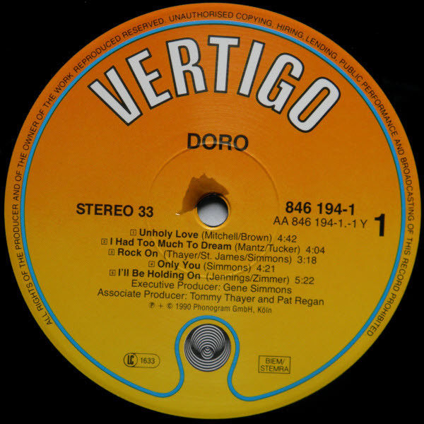 Doro - Doro | Vertigo (846 194-1) - 3