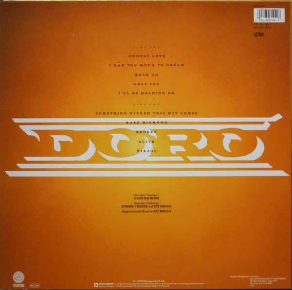 Doro - Doro | Vertigo (846 194-1) - 2