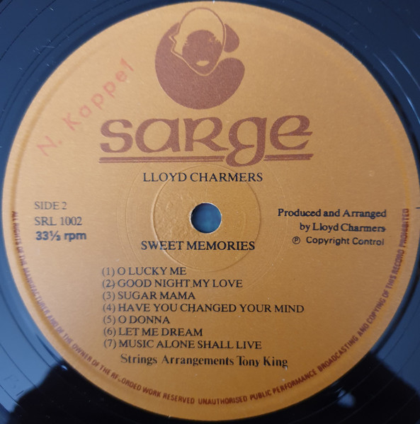 Lloyd Charmers - Sweet Memories | Sarge (SRL 1002) - 4 Lloyd Charmers - Sweet Memories | Sarge (SRL 1002) - 4