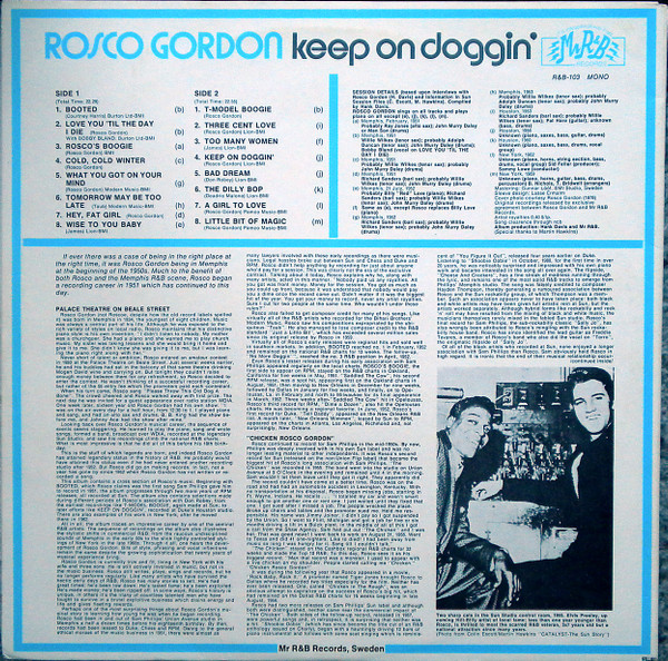 Rosco Gordon - Keep On Doggin' | Mr R&B Records (R&B 103) - 4 Rosco Gordon - Keep On Doggin' | Mr R&B Records (R&B 103) - 4
