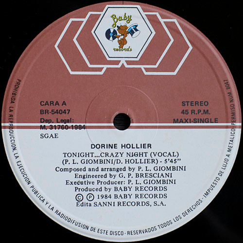 Dorine Hollier - Tonight...Crazy Night = Esta Noche ... Noche Loca | Sanni Records (BR 54047) - 3